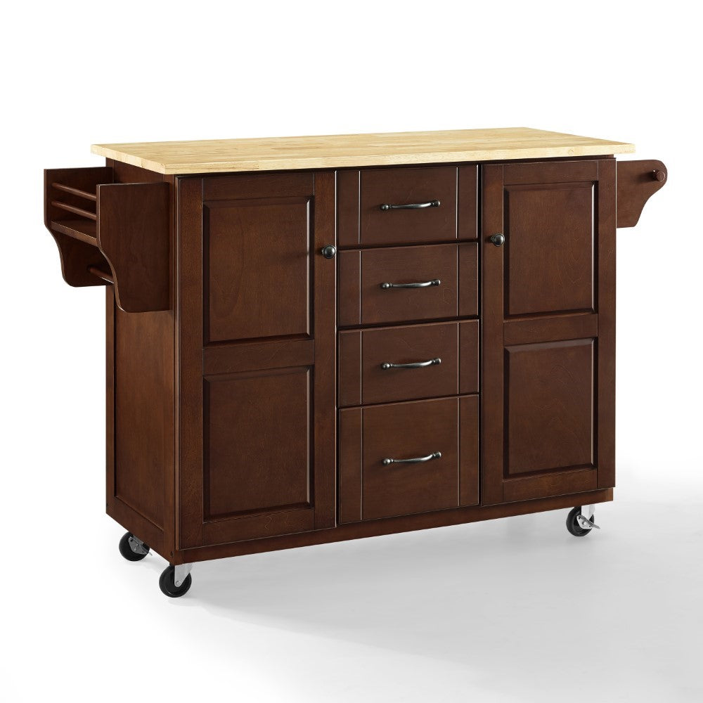 Crosley Furniture - Eleanor Natural Wood Top Kitchen Cart - KF30171EMA veiw 1