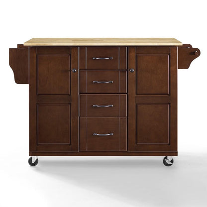 Crosley Furniture - Eleanor Natural Wood Top Kitchen Cart - KF30171EMA veiw 4