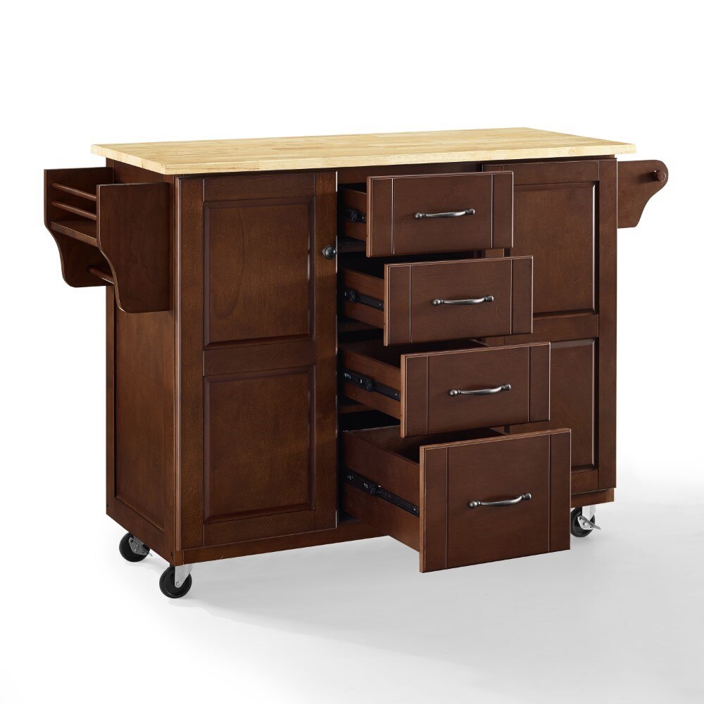 Crosley Furniture - Eleanor Natural Wood Top Kitchen Cart - KF30171EMA veiw 7