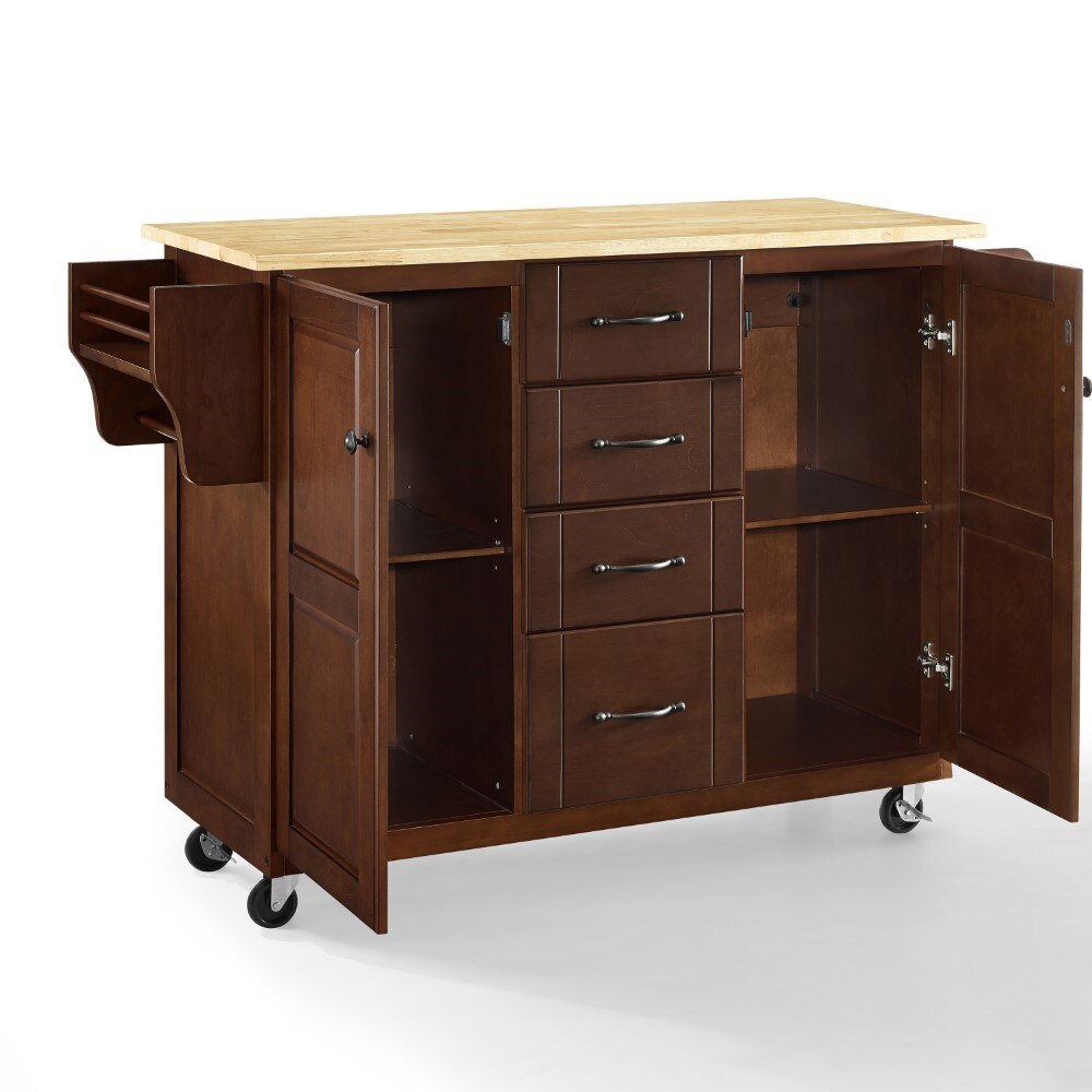 Crosley Furniture - Eleanor Natural Wood Top Kitchen Cart - KF30171EMA veiw 8