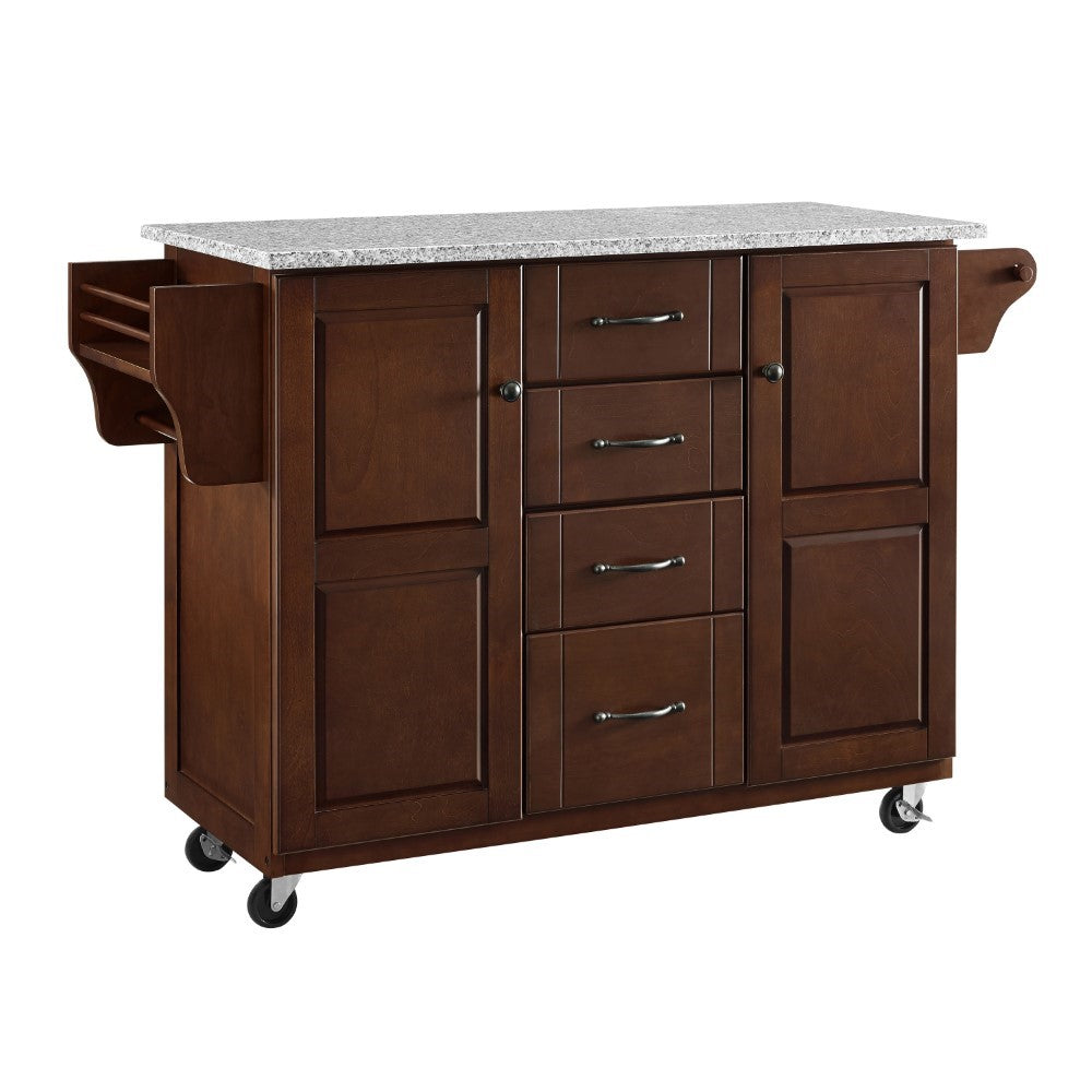 Crosley Furniture - Eleanor Solid Granite Top Kitchen Cart - KF30173EMA veiw 3
