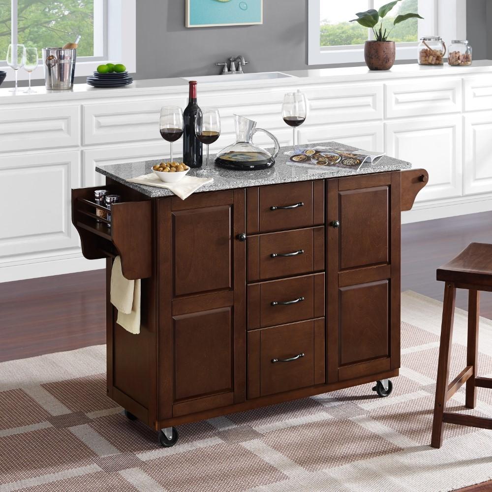 Crosley Furniture - Eleanor Solid Granite Top Kitchen Cart - KF30173EMA veiw 9