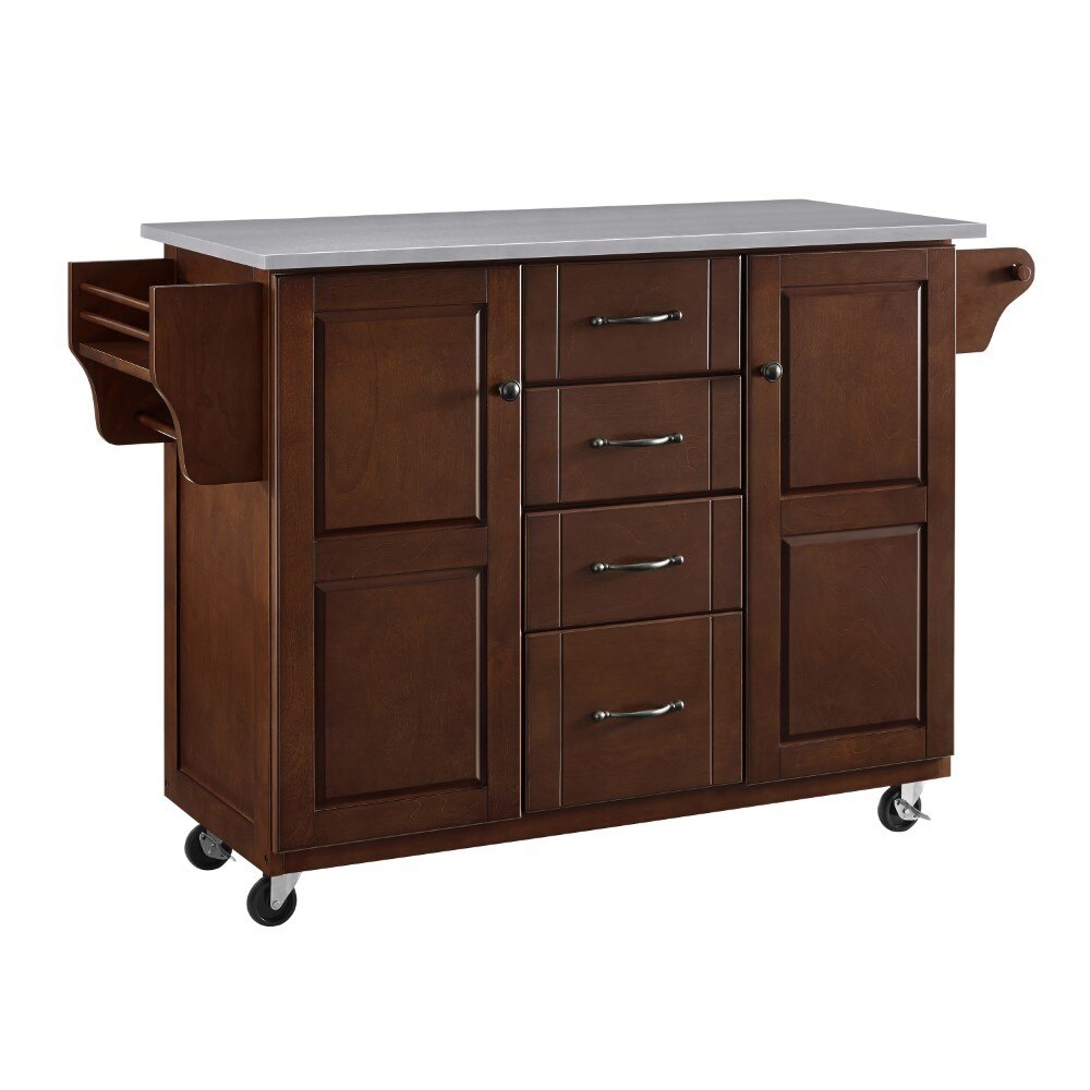 Crosley Furniture - Eleanor Stainless Steel Top Kitchen Cart - KF30172EMA veiw 3