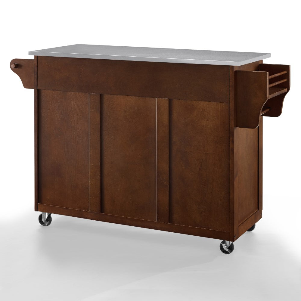 Crosley Furniture - Eleanor Stainless Steel Top Kitchen Cart - KF30172EMA veiw 5