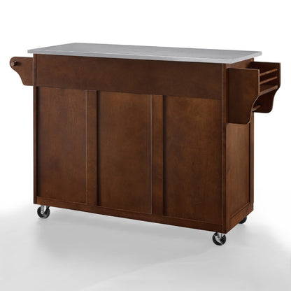 Crosley Furniture - Eleanor Stainless Steel Top Kitchen Cart - KF30172EMA veiw 5