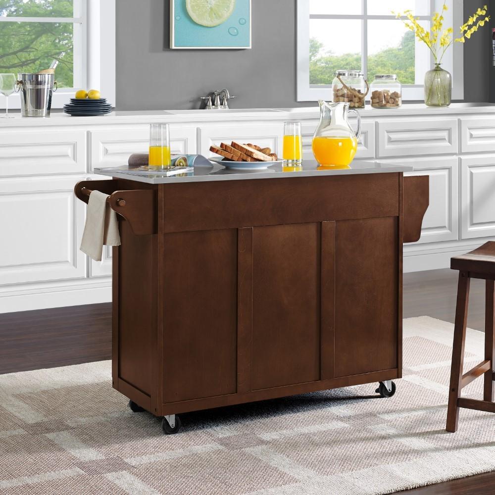 Crosley Furniture - Eleanor Stainless Steel Top Kitchen Cart - KF30172EMA veiw 9