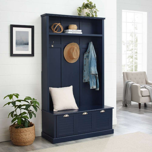 Crosley Furniture - Ellison Hall Tree Navy - CF6024-NV veiw 2