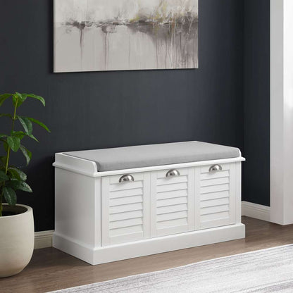Crosley Furniture Ellison Storage Bench White/Gray - CF6041-WH veiw 1
