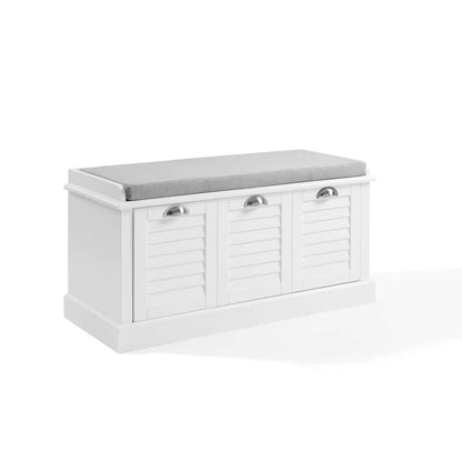 Crosley Furniture Ellison Storage Bench White/Gray - CF6041-WH veiw 5