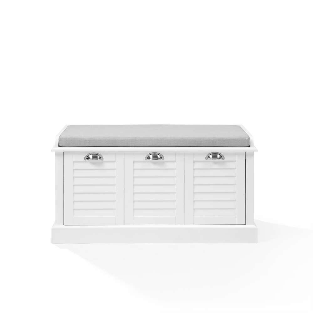 Crosley Furniture Ellison Storage Bench White/Gray - CF6041-WH veiw 6