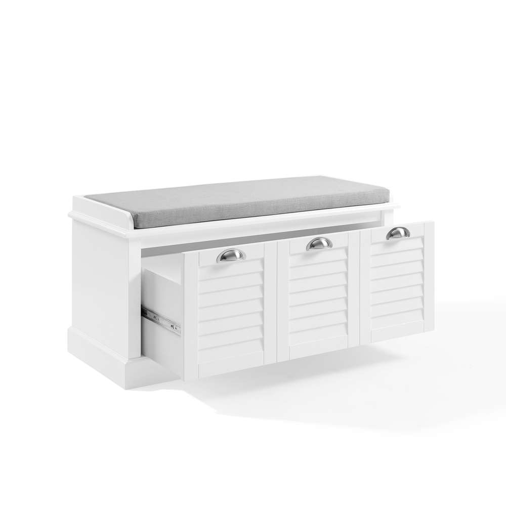 Crosley Furniture Ellison Storage Bench White/Gray - CF6041-WH veiw 7