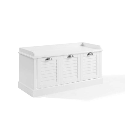 Crosley Furniture Ellison Storage Bench White/Gray - CF6041-WH veiw 9