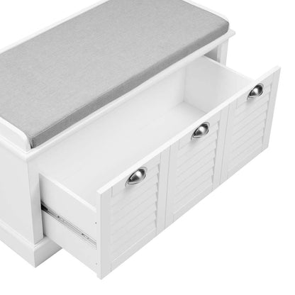 Crosley Furniture Ellison Storage Bench White/Gray - CF6041-WH veiw 12