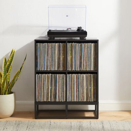 Crosley Furniture - Enzo 4 Cube Record Player Stand With Vinyl Storage - CF1128-BK view 7