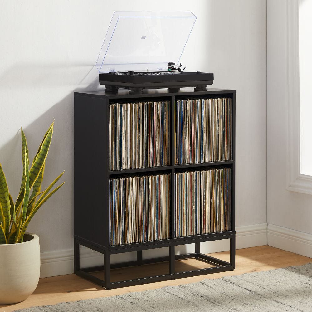 Crosley Furniture - Enzo 4 Cube Record Player Stand With Vinyl Storage - CF1128-BK view 8