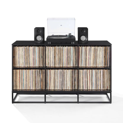 Crosley Furniture - Enzo 6 Cube Record Player Stand With Vinyl Storage - CF1129-BK view 4