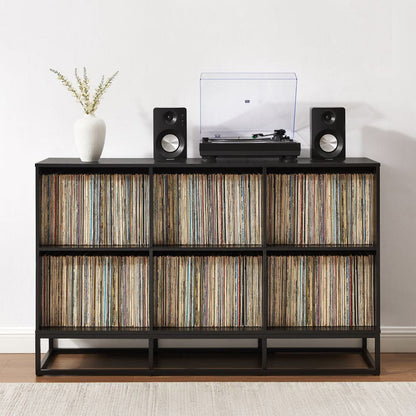 Crosley Furniture - Enzo 6 Cube Record Player Stand With Vinyl Storage - CF1129-BK view 7