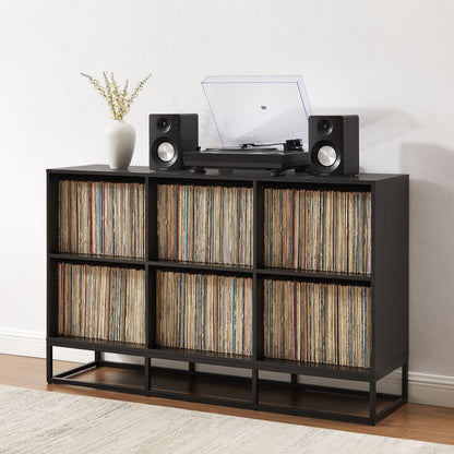 Crosley Furniture - Enzo 6 Cube Record Player Stand With Vinyl Storage - CF1129-BK view 9