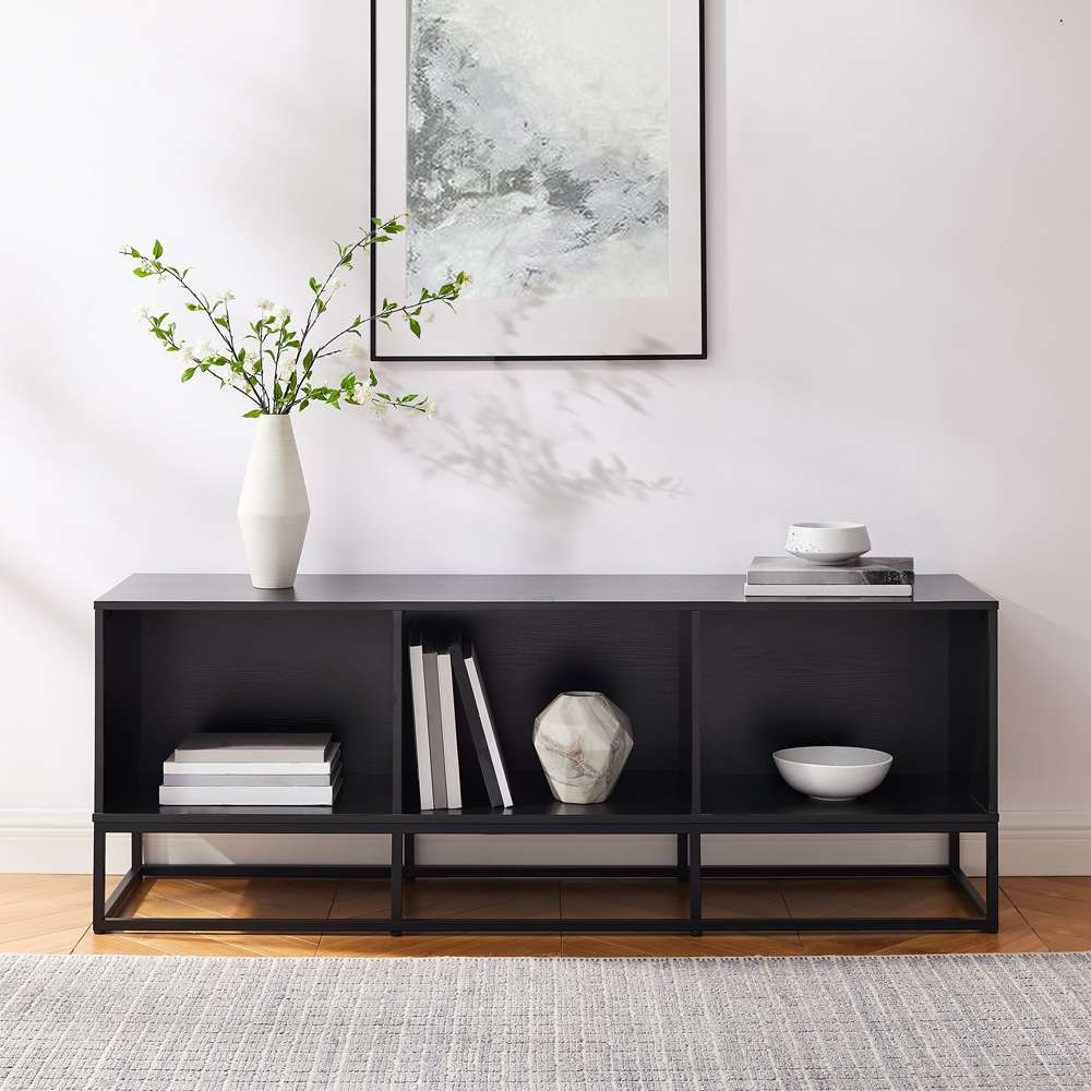 Crosley Furniture - Enzo Large Record Storage Media Console Black - CF1127-BK veiw 3