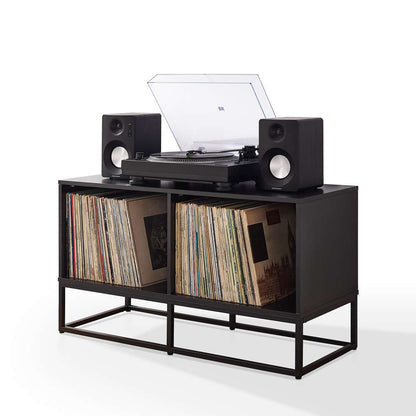 Crosley Furniture - Enzo Medium Record Storage Media Console Black - CF1126-BK veiw 5