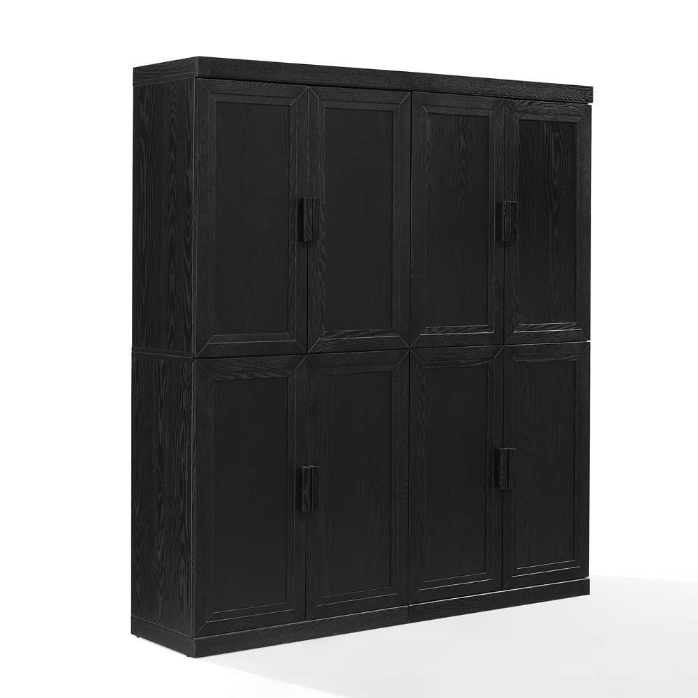Crosley Furniture - Essen 2Pc Kitchen Pantry Storage Cabinet Set Black - 2 Pantries - KF33064BK veiw 1