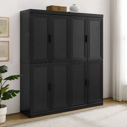 Crosley Furniture - Essen 2Pc Kitchen Pantry Storage Cabinet Set Black - 2 Pantries - KF33064BK veiw 2