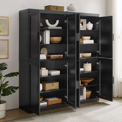 Crosley Furniture - Essen 2Pc Kitchen Pantry Storage Cabinet Set Black - 2 Pantries - KF33064BK veiw 4