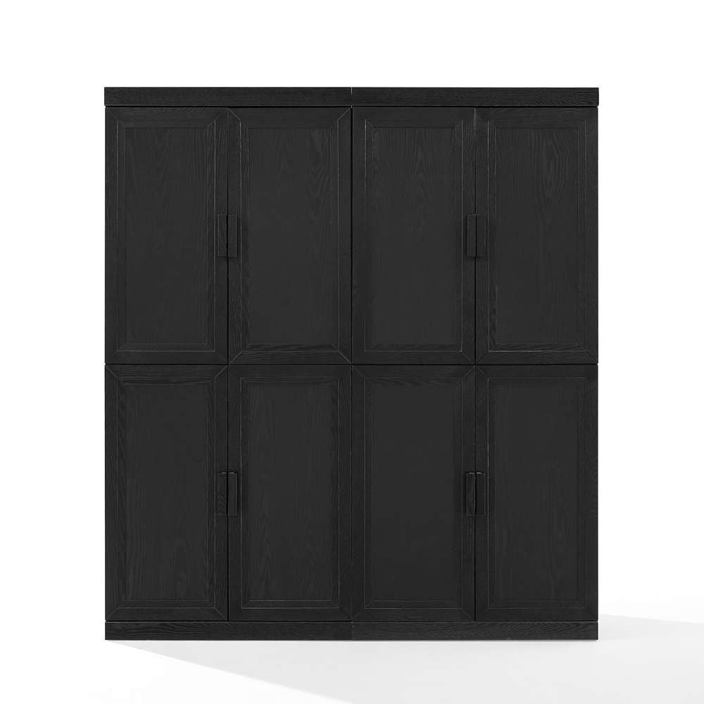 Crosley Furniture - Essen 2Pc Kitchen Pantry Storage Cabinet Set Black - 2 Pantries - KF33064BK veiw 6