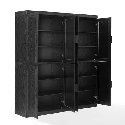 Crosley Furniture - Essen 2Pc Kitchen Pantry Storage Cabinet Set Black - 2 Pantries - KF33064BK veiw 7