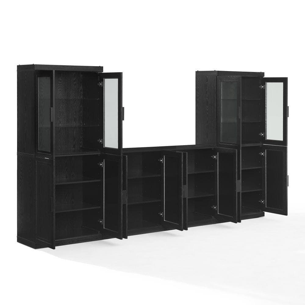 Crosley Furniture - Essen 3-Piece Sideboard And Glass Door Pantry Set - Sideboard & 2 Glass Door Pantries - KF33068BK view 1