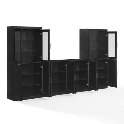 Crosley Furniture - Essen 3-Piece Sideboard And Glass Door Pantry Set - Sideboard & 2 Glass Door Pantries - KF33068BK view 1