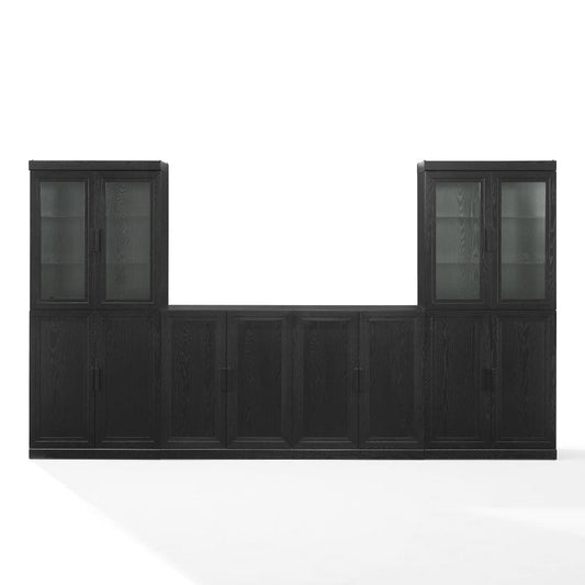 Crosley Furniture - Essen 3-Piece Sideboard And Glass Door Pantry Set - Sideboard & 2 Glass Door Pantries - KF33068BK view 2
