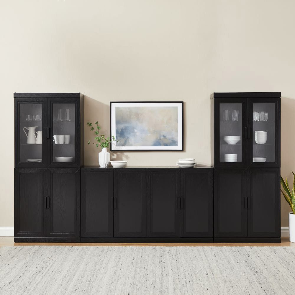 Crosley Furniture - Essen 3-Piece Sideboard And Glass Door Pantry Set - Sideboard & 2 Glass Door Pantries - KF33068BK view 7