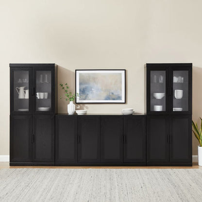 Crosley Furniture - Essen 3-Piece Sideboard And Glass Door Pantry Set - Sideboard & 2 Glass Door Pantries - KF33068BK view 7