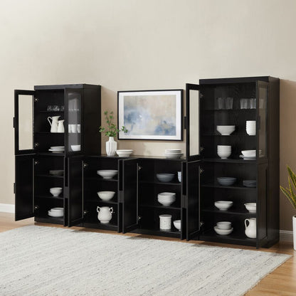 Crosley Furniture - Essen 3-Piece Sideboard And Glass Door Pantry Set - Sideboard & 2 Glass Door Pantries - KF33068BK view 8