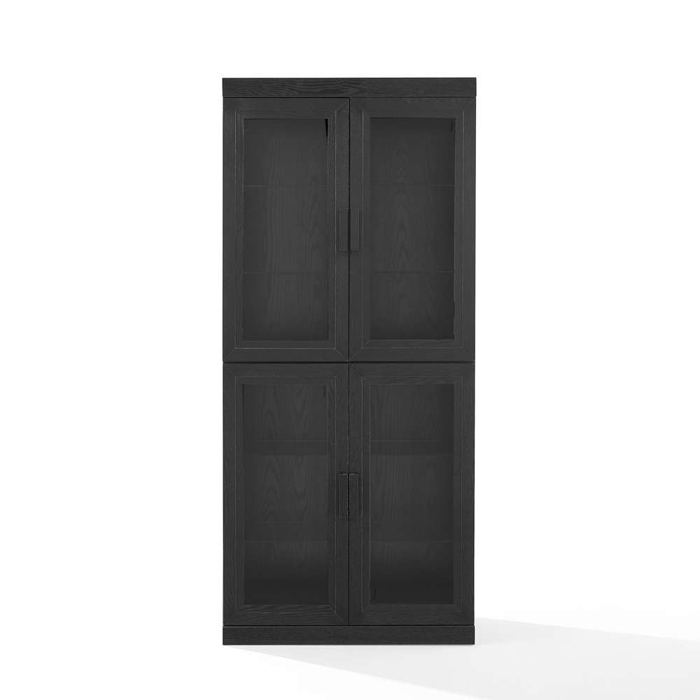 Crosley Furniture - Essen Glass Door Kitchen Pantry Storage Cabinet Black - KF33062BK veiw 6