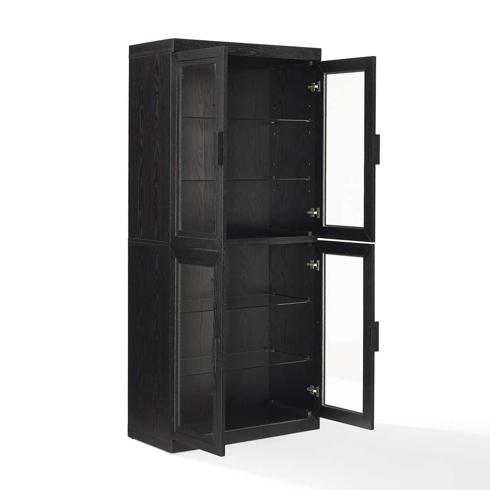 Crosley Furniture - Essen Glass Door Kitchen Pantry Storage Cabinet Black - KF33062BK veiw 7