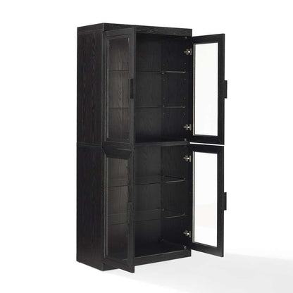 Crosley Furniture - Essen Glass Door Kitchen Pantry Storage Cabinet Black - KF33062BK veiw 7