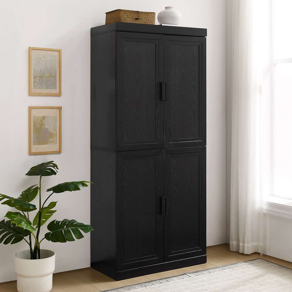 Crosley Furniture - Essen Kitchen Pantry Storage Cabinet Black - KF33061BK veiw 2