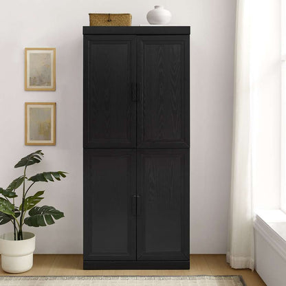 Crosley Furniture - Essen Kitchen Pantry Storage Cabinet Black - KF33061BK veiw 3