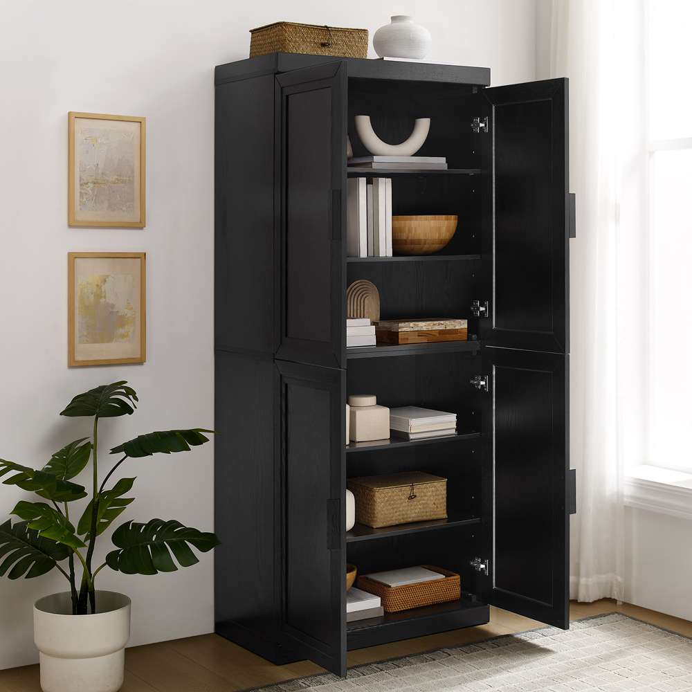 Crosley Furniture - Essen Kitchen Pantry Storage Cabinet Black - KF33061BK veiw 4