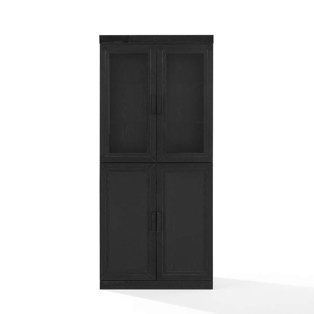 Crosley Furniture - Essen Pantry Storage Cabinet With Glass Door Hutch Black - KF33063BK veiw 6