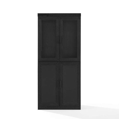 Crosley Furniture - Essen Pantry Storage Cabinet With Glass Door Hutch Black - KF33063BK veiw 6