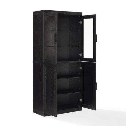 Crosley Furniture - Essen Pantry Storage Cabinet With Glass Door Hutch Black - KF33063BK veiw 7
