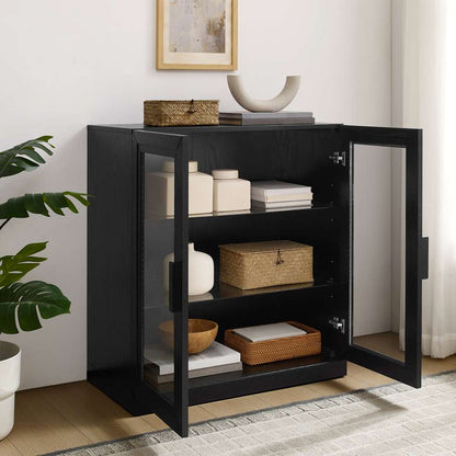 Crosley Furniture - Essen Stackable Glass Door Kitchen Pantry Storage Cabinet Black - CF3138-BK veiw 4