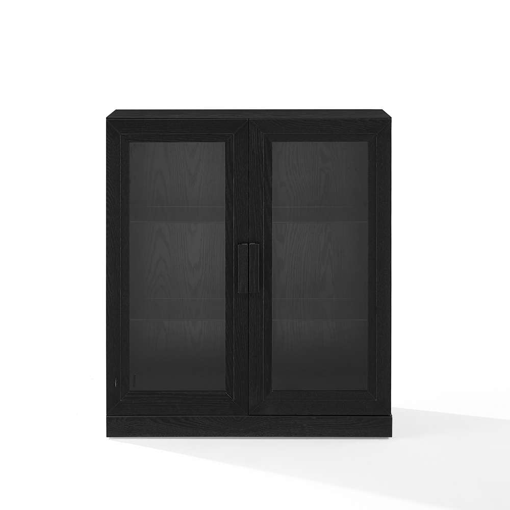 Crosley Furniture - Essen Stackable Glass Door Kitchen Pantry Storage Cabinet Black - CF3138-BK veiw 6