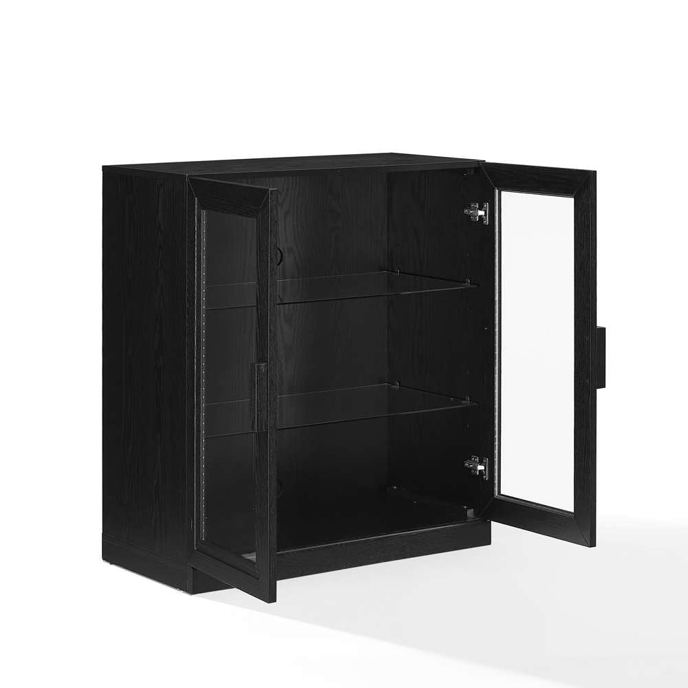 Crosley Furniture - Essen Stackable Glass Door Kitchen Pantry Storage Cabinet Black - CF3138-BK veiw 7