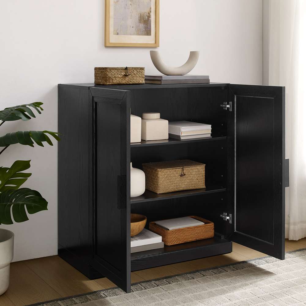 Crosley Furniture - Essen Stackable Kitchen Pantry Storage Cabinet Black - CF3137-BK veiw 4