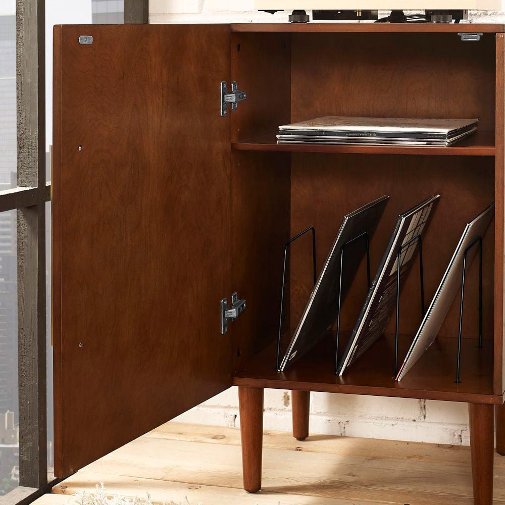 Crosley Furniture - Everett Medium Record Player Cabinet With Vinyl Storage - CF1104-MA view 1