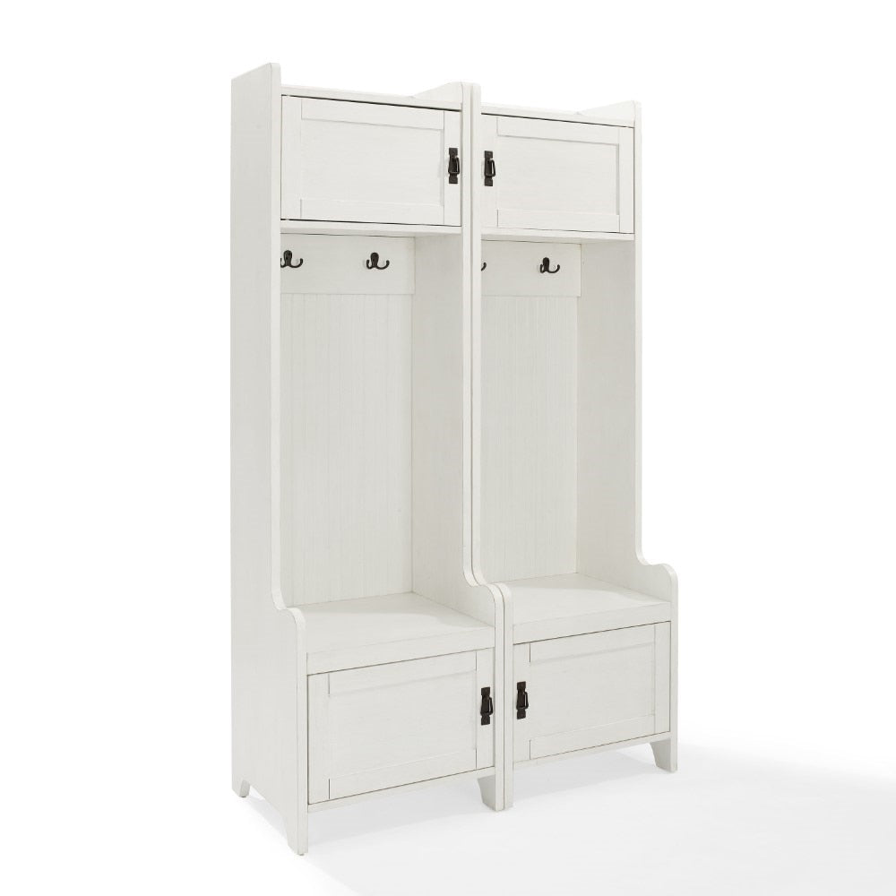 Crosley Furniture - Fremont 2 Pc Entryway Kit Two Towers in Distressed Whit - KF60004WH veiw 1